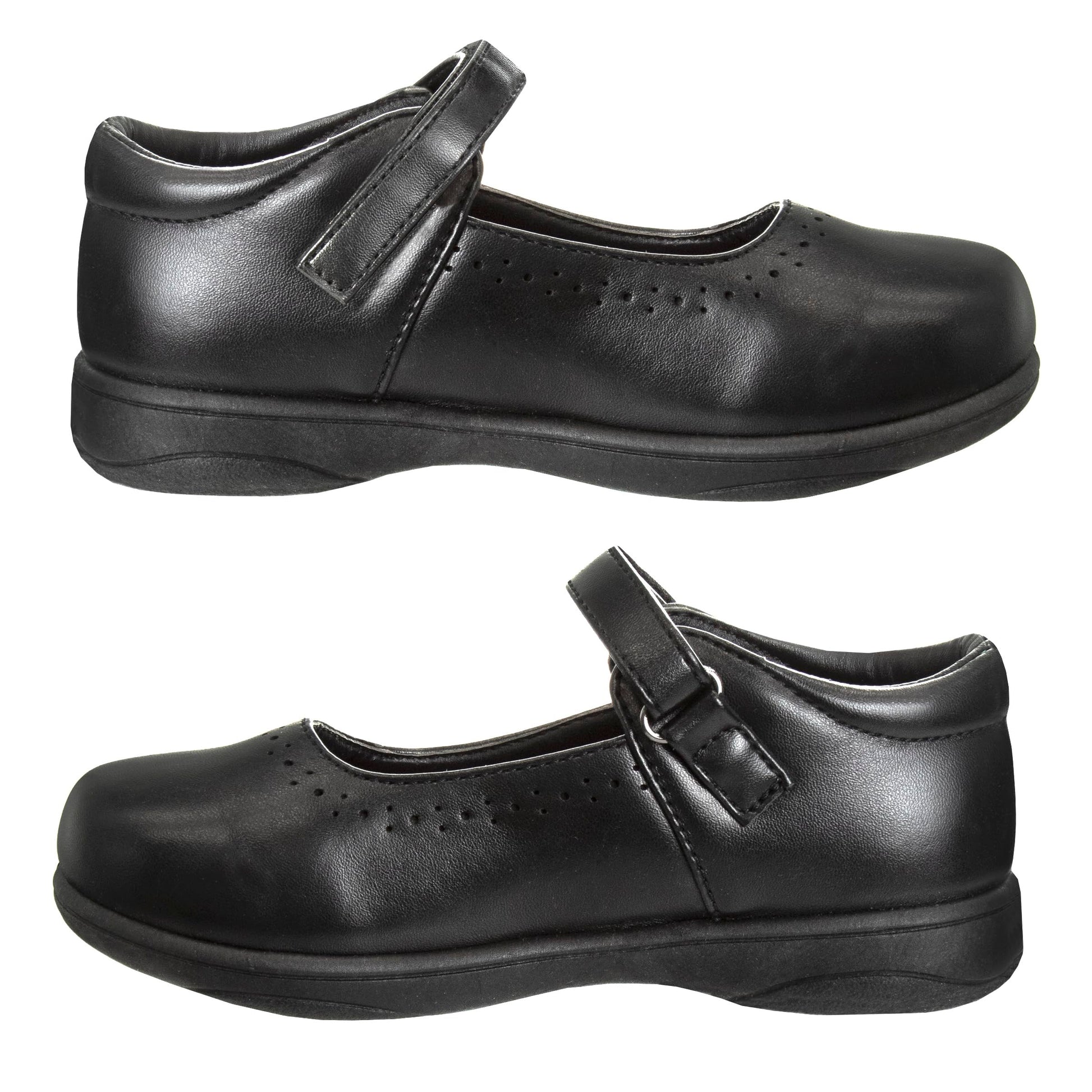 Zapatos de uniforme escolar Mary Jane bordados para niña de Petalia, color negro (talla 5 para niñas pequeñas)