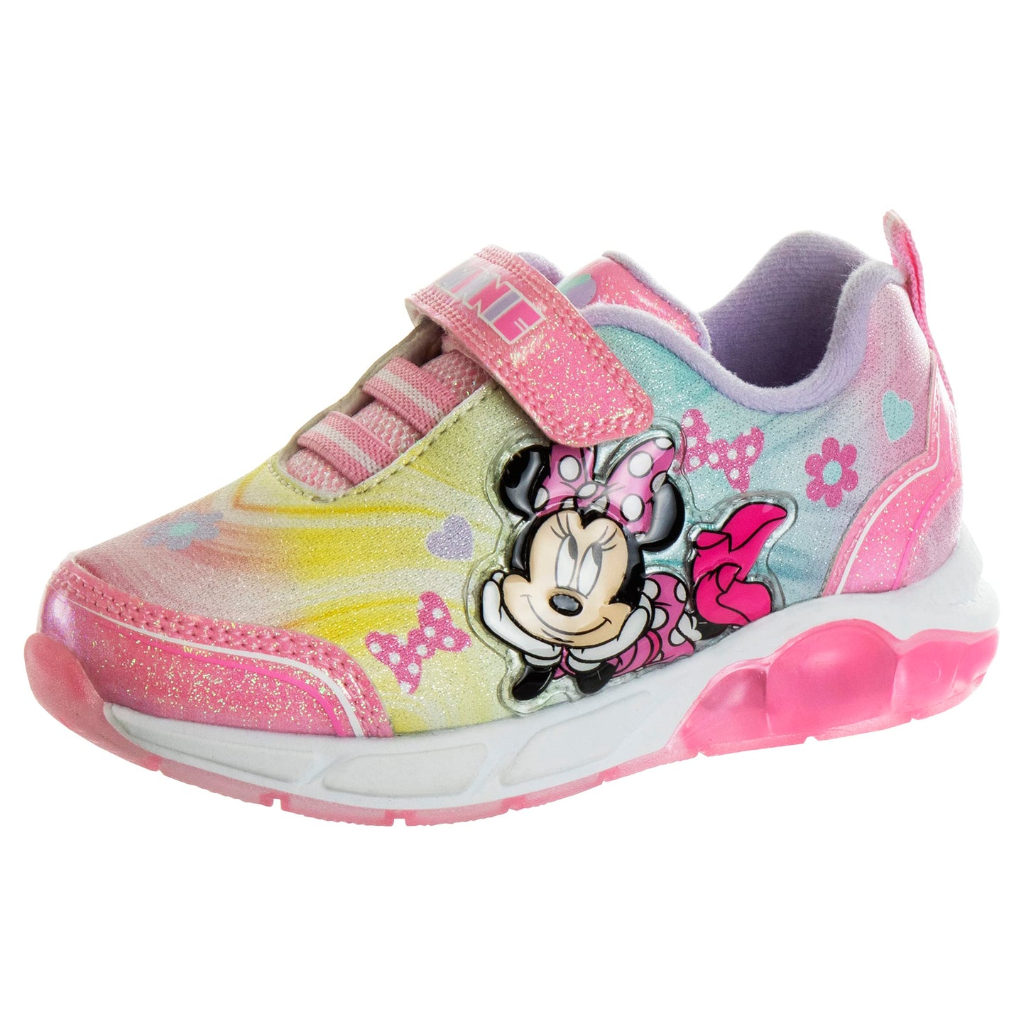 Zapatos de Minnie Mouse de Disney para niñas: zapatillas sin cordones con luces de Minnie Mouse (niña pequeña)