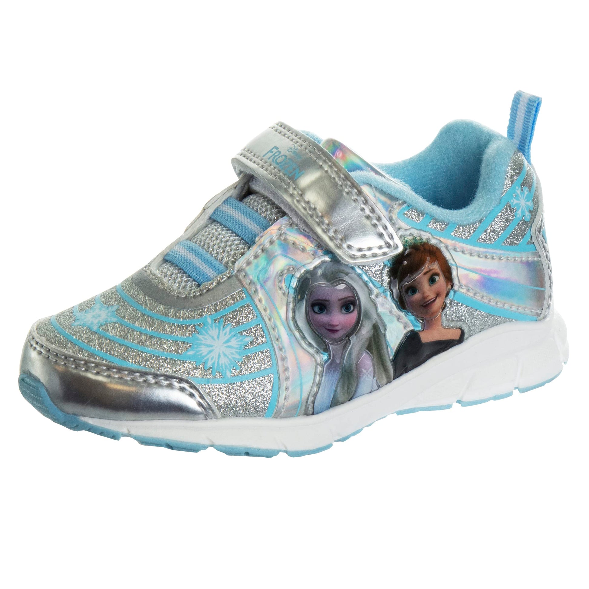 Zapatillas de deporte Frozen de Disney para niñas: zapatillas para correr sin cordones con luces (niña pequeña)