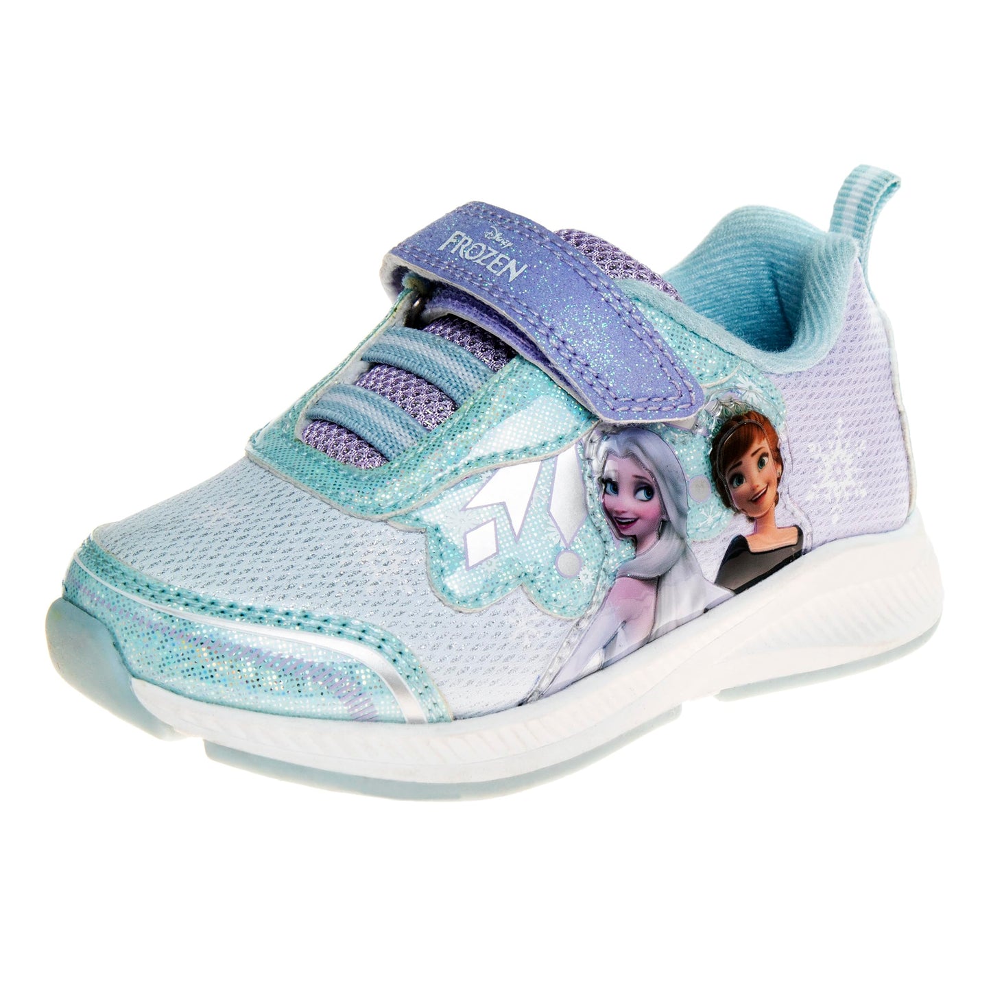 Disney Girls' Frozen Sneakers - Laceless Light-Up Running Shoes (Toddler/Little Girl)