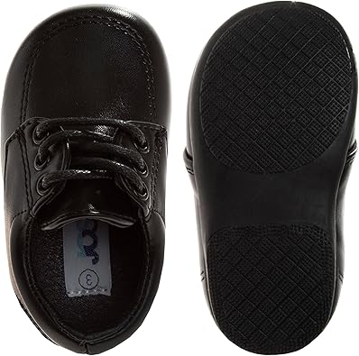 Zapatos de vestir para bebés Josmo para niños: zapatos Derby informales de cuero sintético para caminar (para bebés y niños pequeños), talla 3 para bebés, color negro