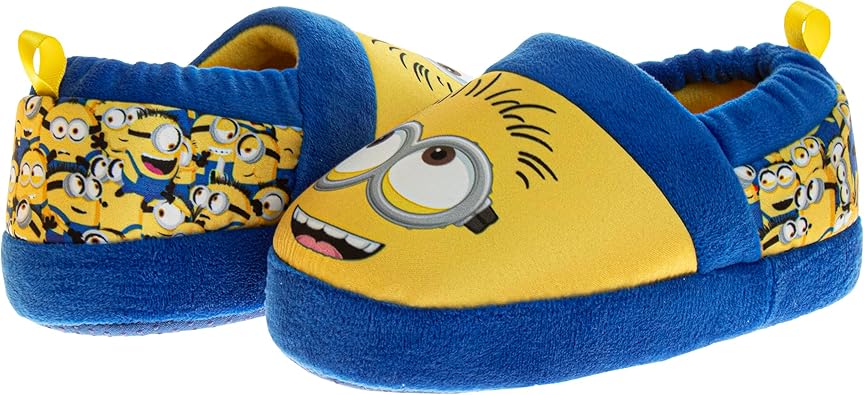 Pantuflas Josmo Minions para niños y niñas - Mi villano favorito - Zapatillas de casa cómodas para interiores - Pantuflas de peluche de Minions (para niños pequeños)