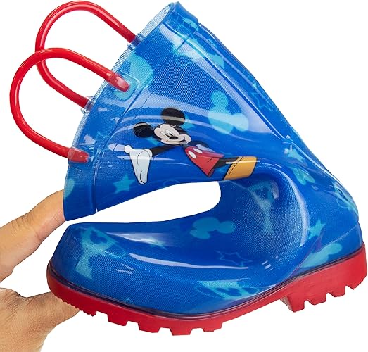 Botas de lluvia impermeables de Mickey Mouse con asa fácil de tirar (para niños pequeños)