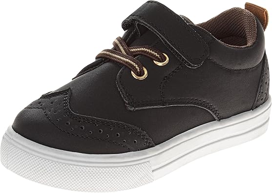 Zapatillas de deporte para niño French Toast sin cordones - Zapatillas deportivas informales de lona para niños - Negro (talla 5 para niños pequeños)