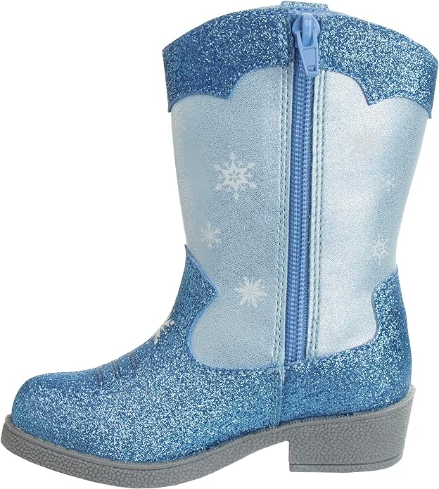 Botas vaqueras de Frozen de Disney - Botas vaqueras de Frozen - Brillantina azul