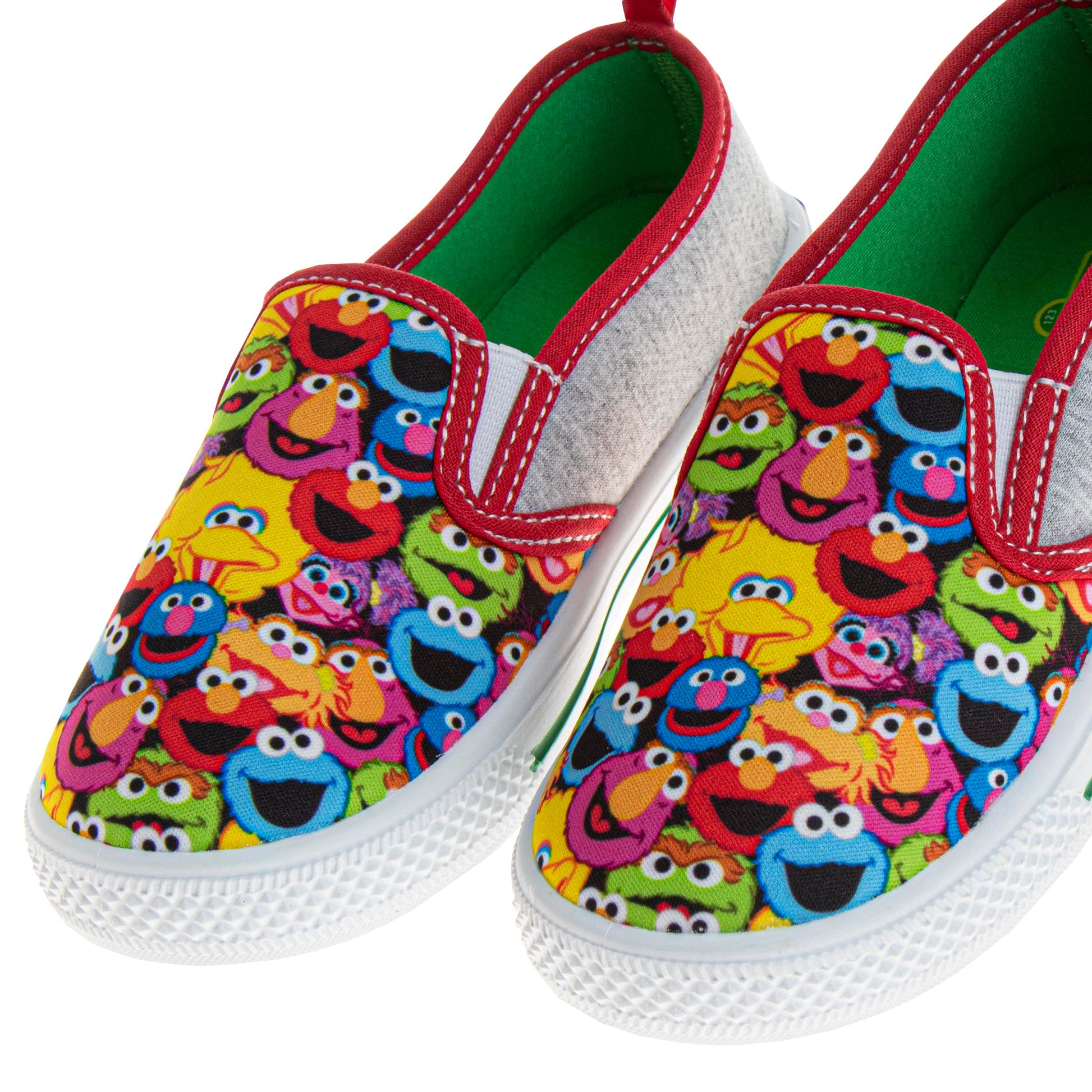 Zapatillas de lona de Barrio Sésamo Slipon LowTops para niños, de Elmo, Big Bird, Cookie Monster, Grover, Oscar, Telly, Zoe, Abby, multicolor (para niños pequeños)