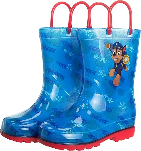 Botas de lluvia impermeables con asa fácil de tirar para niños de Paw Patrol (para bebés y niños pequeños)