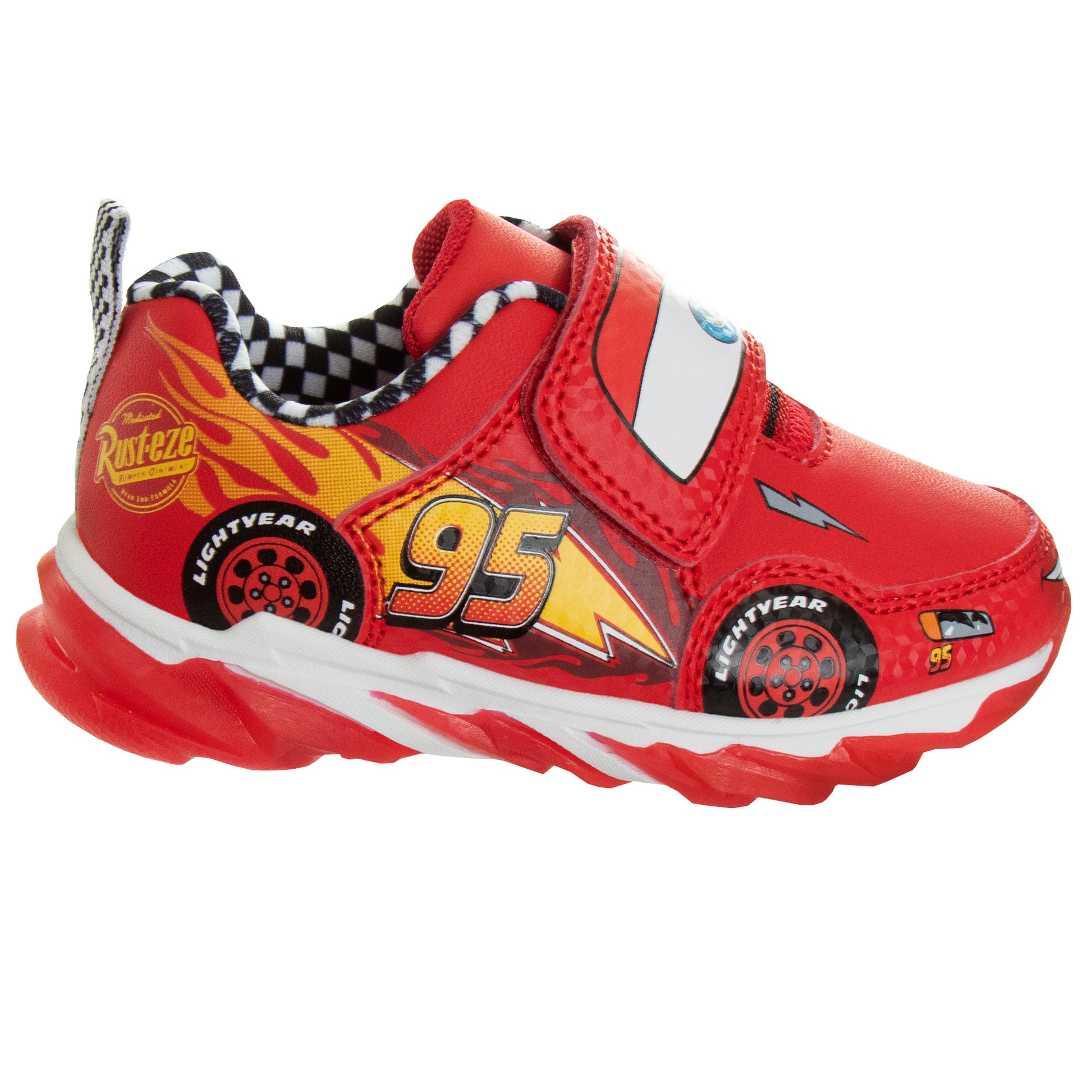 Zapatillas deportivas con luces LED de Disney Pixar Cars: zapatillas ligeras y transpirables de Lightning McQueen para niños (talla para niños pequeños)