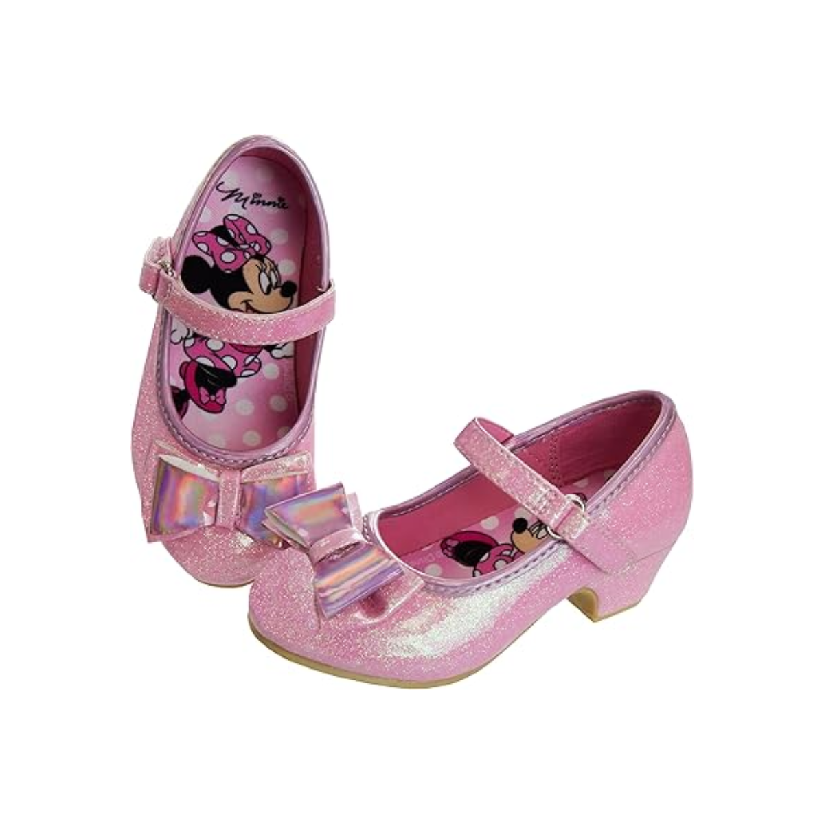 Zapatos de Minnie Mouse - Zapatos Mary Jane planos con tiras y lazo para niñas - Zapatos sin cordones para disfrazarse, fiestas escolares, bebés y niños pequeños