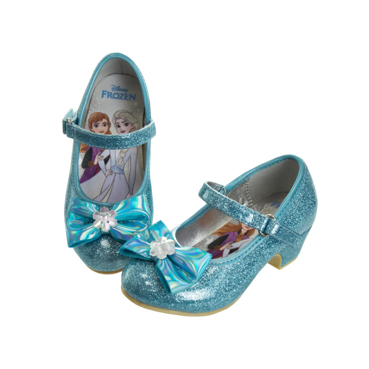 Zapatos de Frozen de Disney - Zapatos Mary Jane planos con tiras y lazo para niñas - Disfraz de princesa con personaje y flores para fiestas escolares - Zapatos para niñas pequeñas