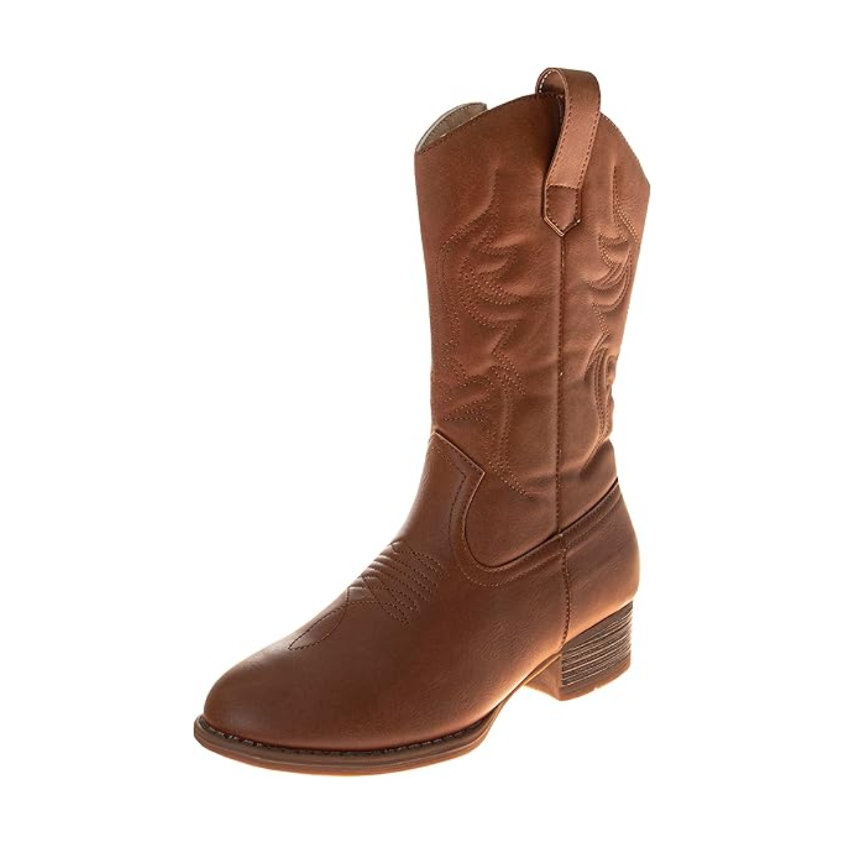 Botas vaqueras de estilo western para mujer de Josmo: botas vaqueras de estilo western hasta la pantorrilla para mujer, color negro (talla 6 para adultos)