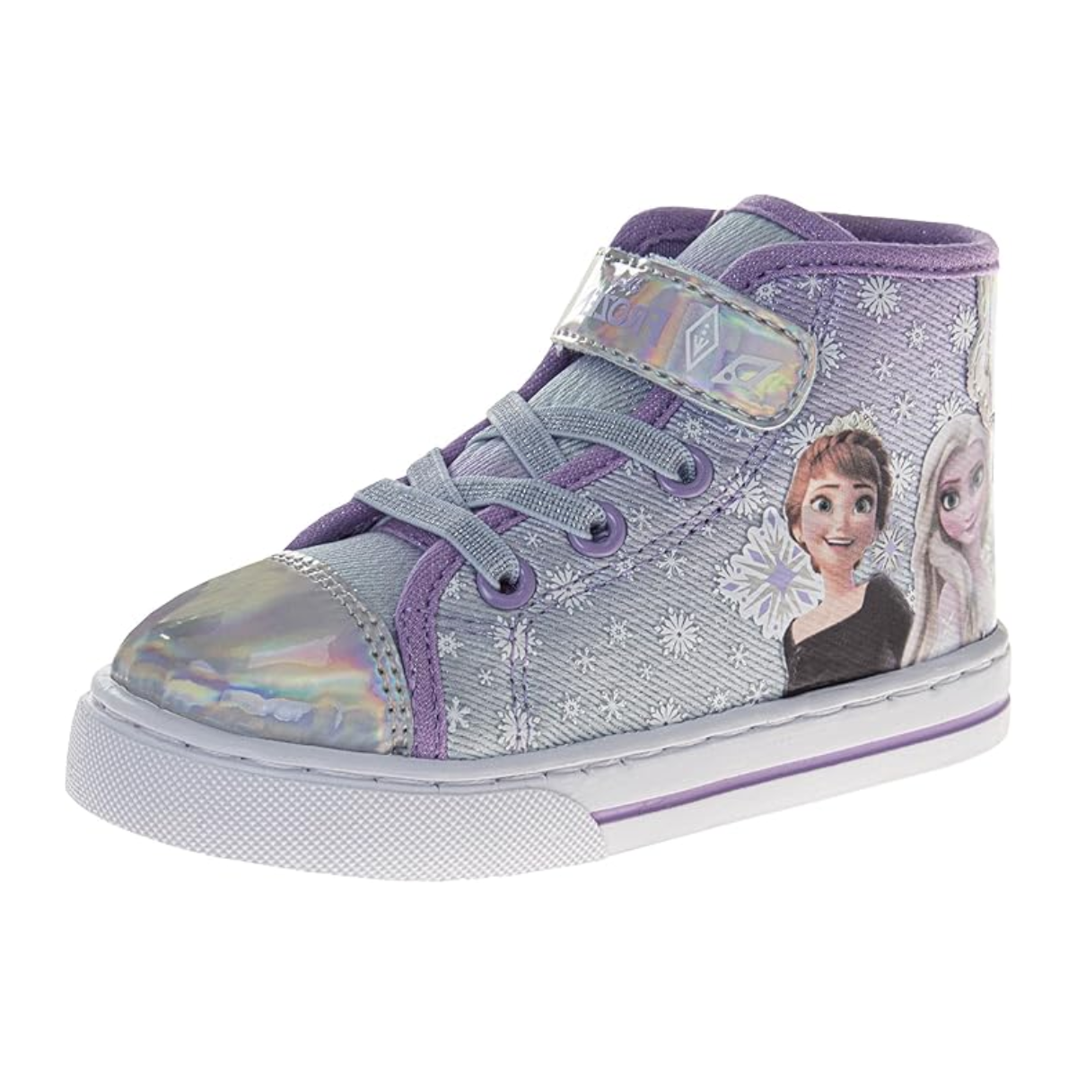 Zapatillas de lona informales Frozen - Zapatillas sin cordones con personajes de Anna y Elsa para niñas (tallas para niñas pequeñas)