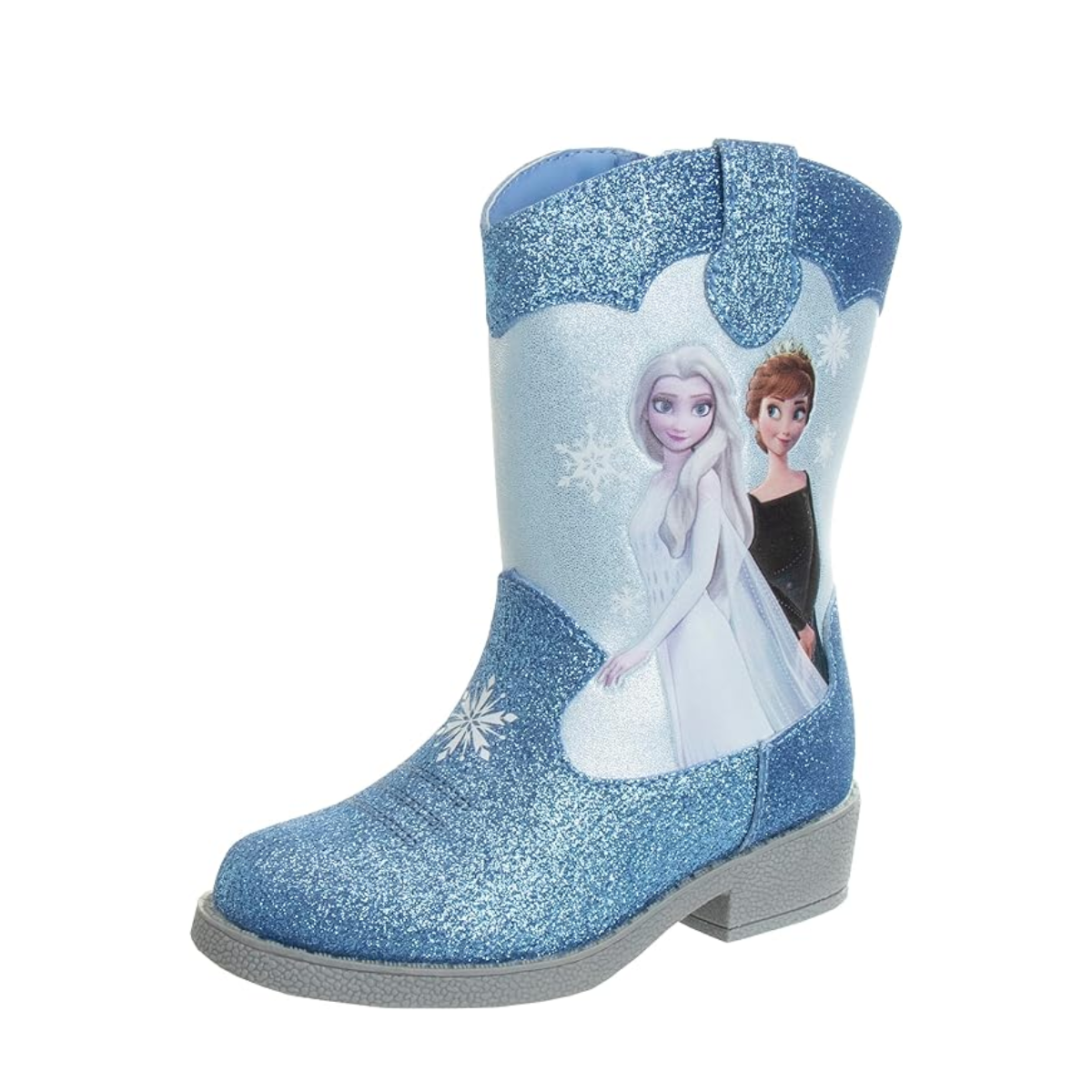 Disney Frozen Cowgirl Western Boots - Frozen cowboy boot - Blue Glitter (Toddler -little Kid)