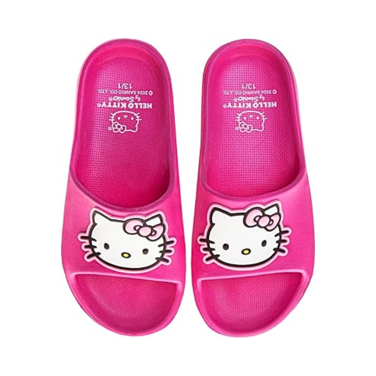 Josmo Hello Kitty Slides Open Toe Sandals Kids Girls Summer Beach Water Pool Shoes (sizes Little Kid - Big Kid)