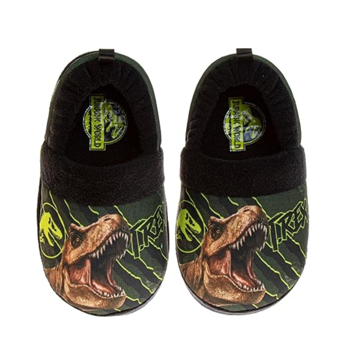 Pantuflas Jurassic World para niños, cómodas pantuflas de dinosaurios para interiores, pantuflas de peluche de Jurassic Park (para niños pequeños)