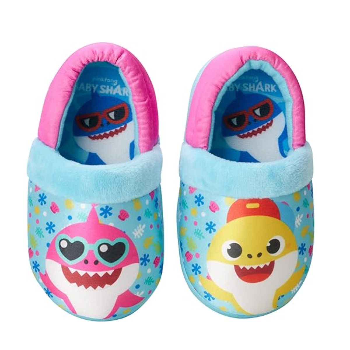 Nickelodeon Toddler Boys' and Girls’ Baby Shark Slippers - Plush Fuzzy Slippers, Non-Skid Sole (Toddler/Kid)