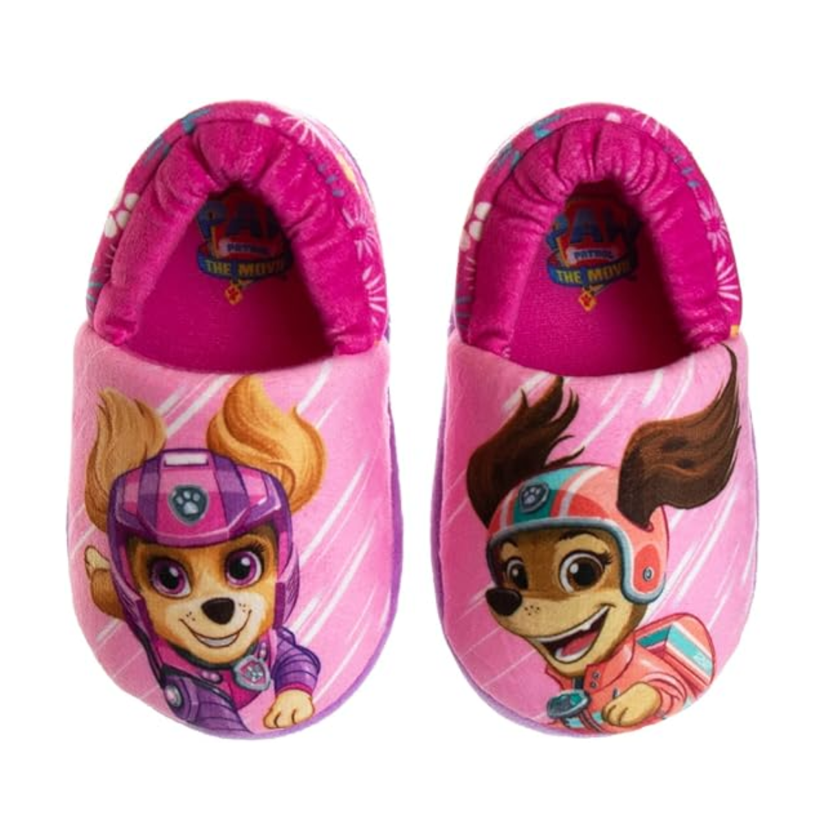 Josmo Kids Girls Paw patrol slippers - Skye and Everest indoor cute house shoes plush fuzzy shoes paw slippers kids slippers girls (toddler/little kid)