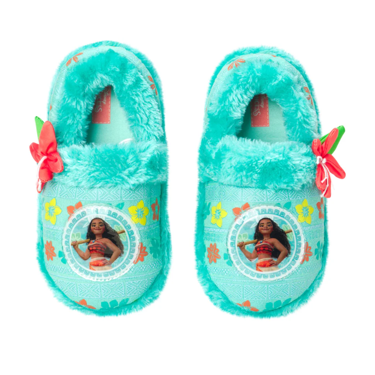 Disney Girls' Moana Slippers - Princess Moana Plush Fuzzy Slippers (Toddler - Little Kid)