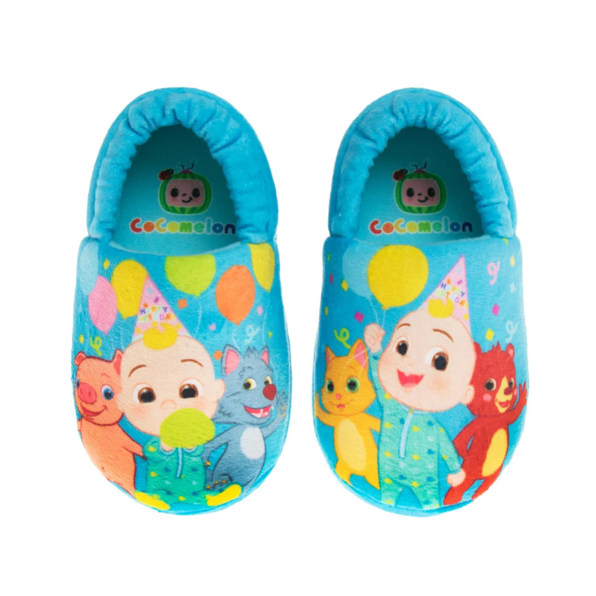 Pantuflas para niños pequeños Josmo Cocomelon: pantuflas para la casa para niños y niñas, cálidas y afelpadas, mocasines, pantuflas, zapatos cocomelon (para niños pequeños/infantes)