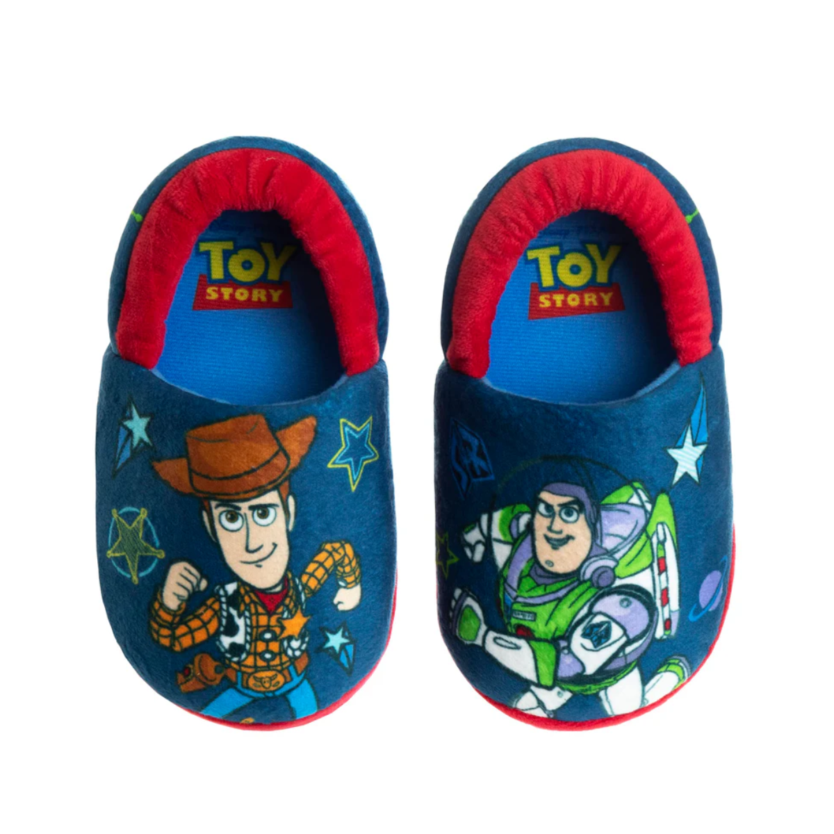 Disney Boys’ Toy Story Slippers – Buzz and Woody Fuzzy Slippers (Toddler/Kid)