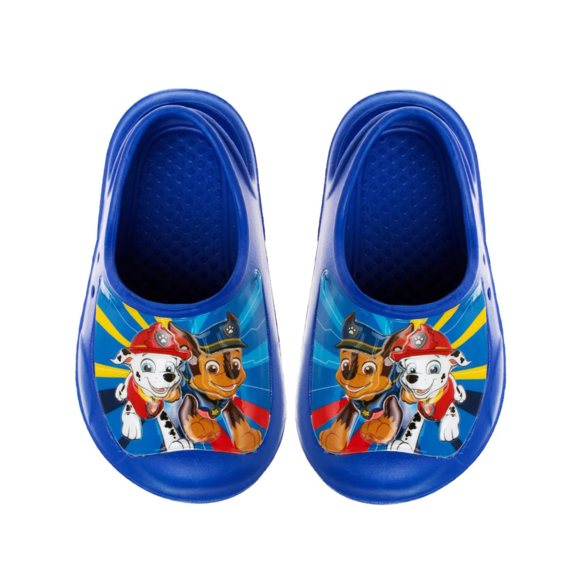 Josmo Boys Clog Water Slides - Paw Patrol Chase Marshall Summer Sandal Kids Pool Shoes - Backstrap Closed Toe Slipon Clogs - Blue (Toddler - Little Kids)