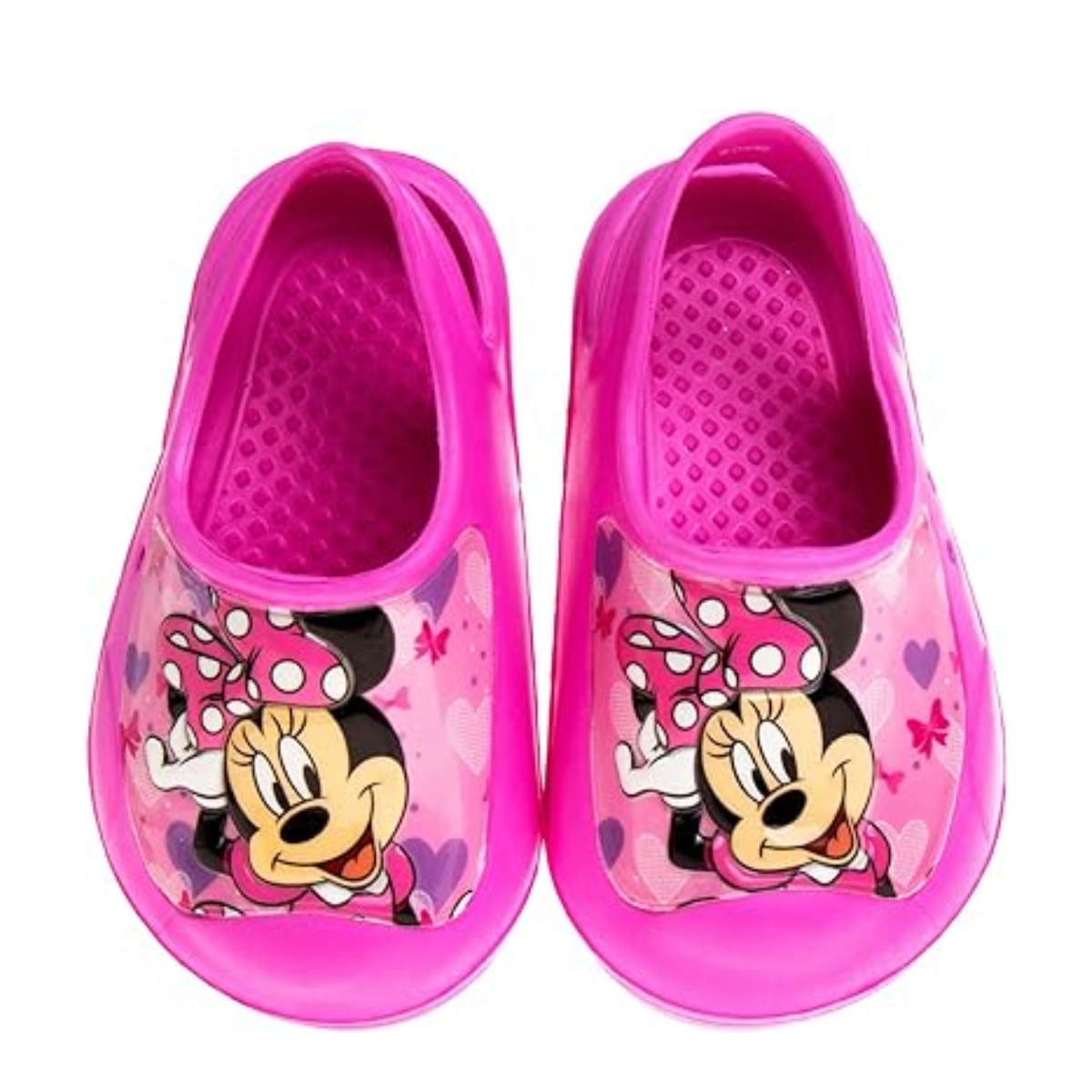 Sandalias de verano con diseño de Minnie Mouse para niñas de Josmo, zuecos con tiras en la parte posterior, puntera cerrada, deportivas, atléticas, sin cordones (tallas para bebés y niños pequeños)