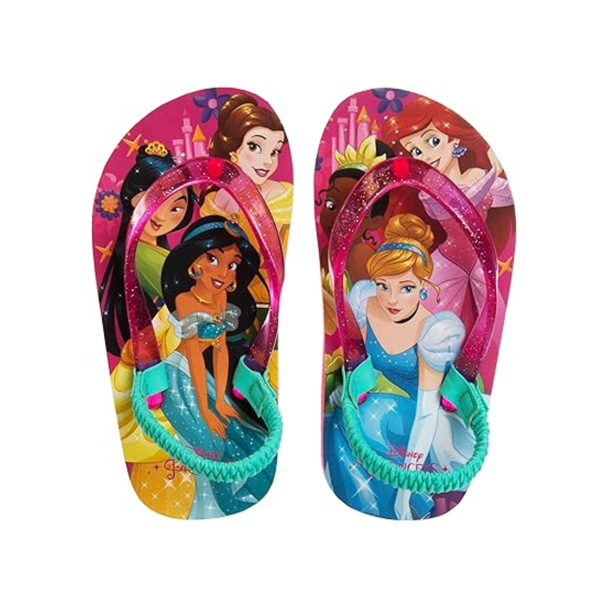 Disney Princess Character Flip Flops Sandals Kids Water Shoes Beach Slides Summer Slip On Quick Dry (Toddler-Little Kid)