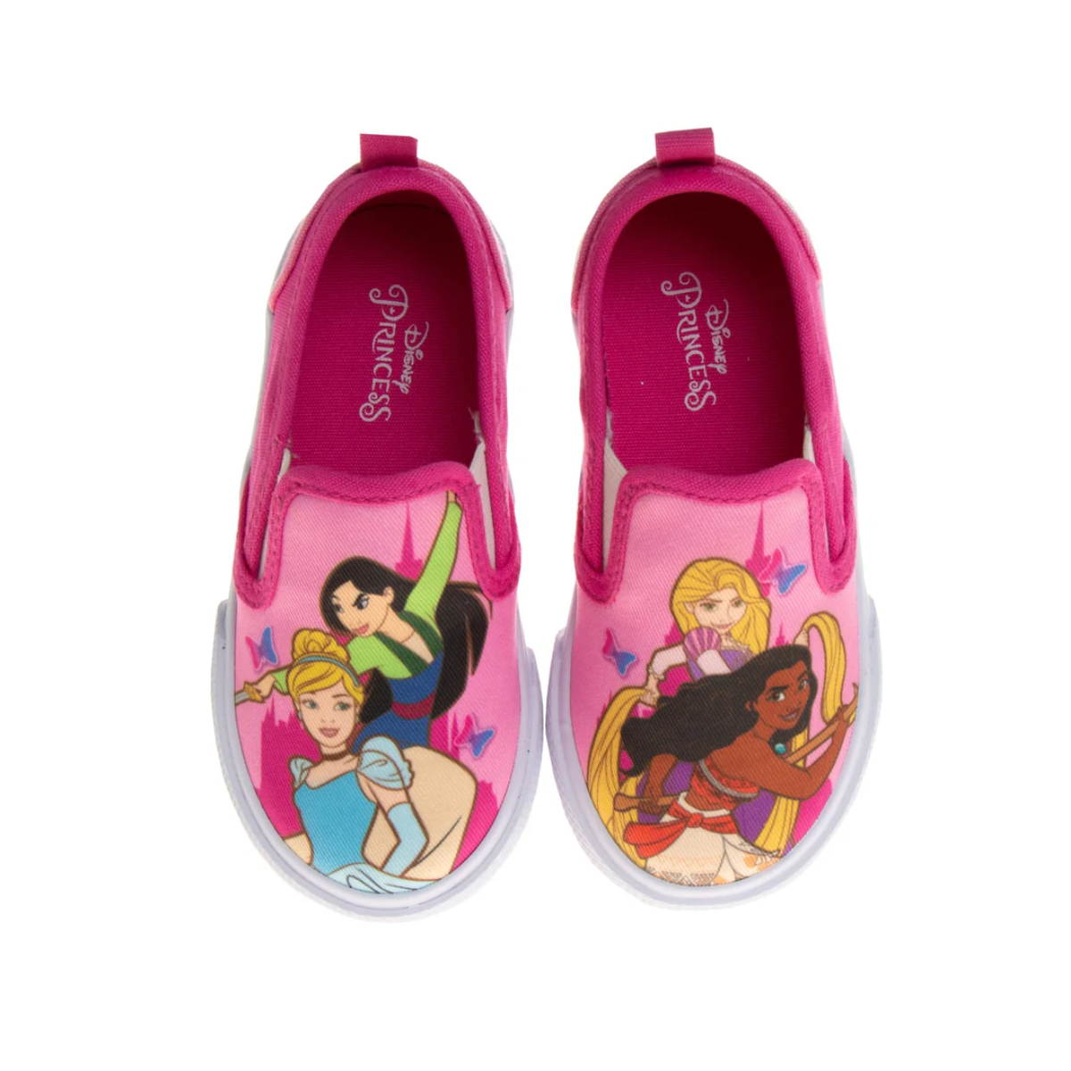 Zapatos de princesas de Disney para niñas: zapatillas de lona informales sin cordones con personajes para niñas pequeñas (niñas pequeñas y niños pequeños)