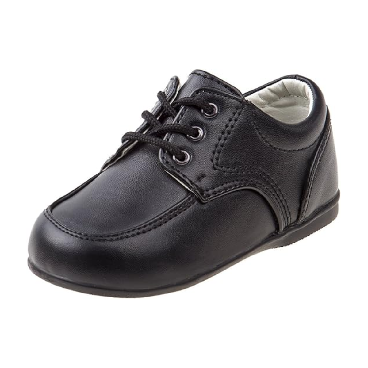 Zapatos de vestir para bebés Josmo para niños: zapatos Derby informales de cuero sintético para caminar (para bebés y niños pequeños), talla 3 para bebés, color negro