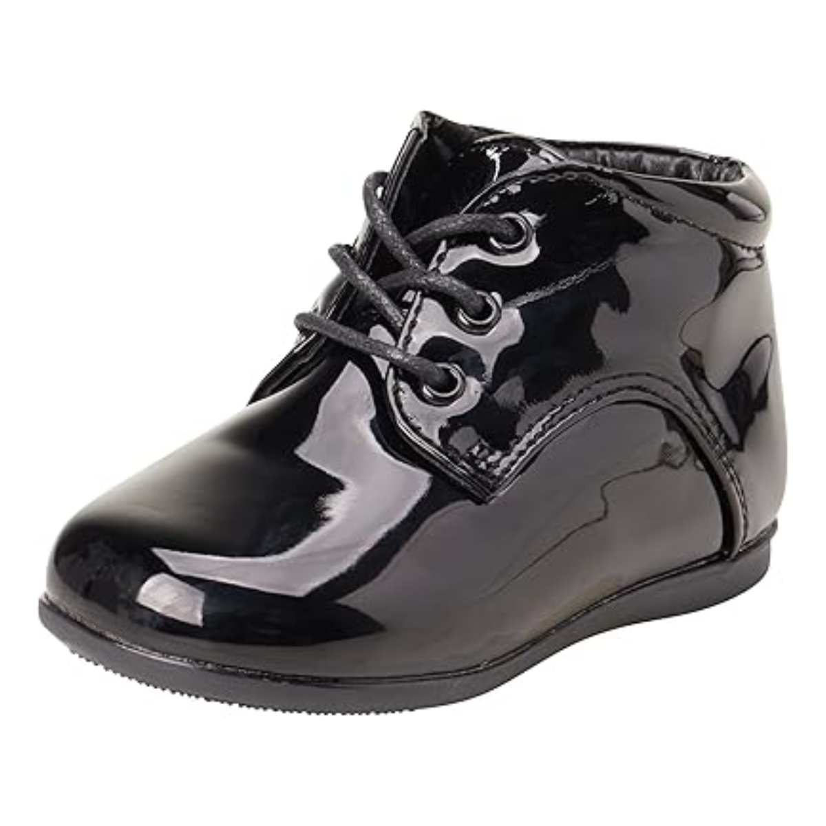 Zapatos de vestir para bebés varones Josmo: zapatos para caminar con soporte de tobillo y caña alta (para bebés y niños pequeños), talla 3 para bebés, charol negro